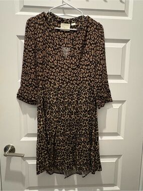Maeve Animal-Print Blouse in Black and Brown
